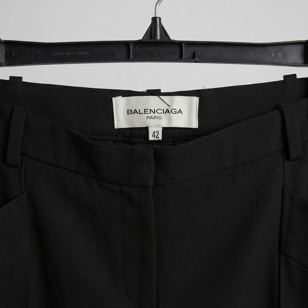 Balenciaga Paris Vintage Y2K Ghesquiere Era Black Low Rise Trouser Pants US 8
